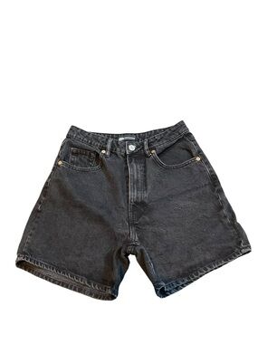 Zara Black High-Rise Denim Shorts